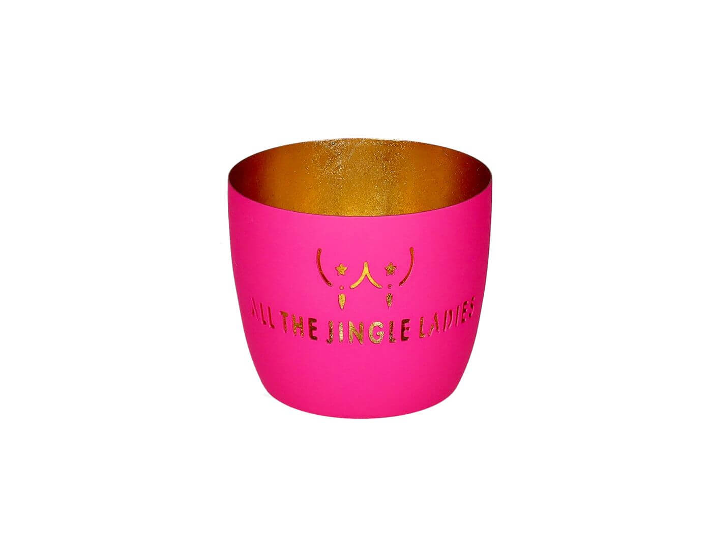 Madras, Windlicht, M, Motiv: All the jingle ladies, hot pink/gold Madras, Windlicht, M, Motiv: All the jingle ladies, hot pink/gold