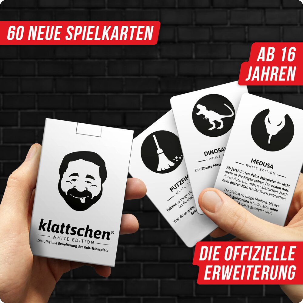 klattschen® - WHITE EDITION - Die offizielle Erweiterung des Kult-Trinkspiels