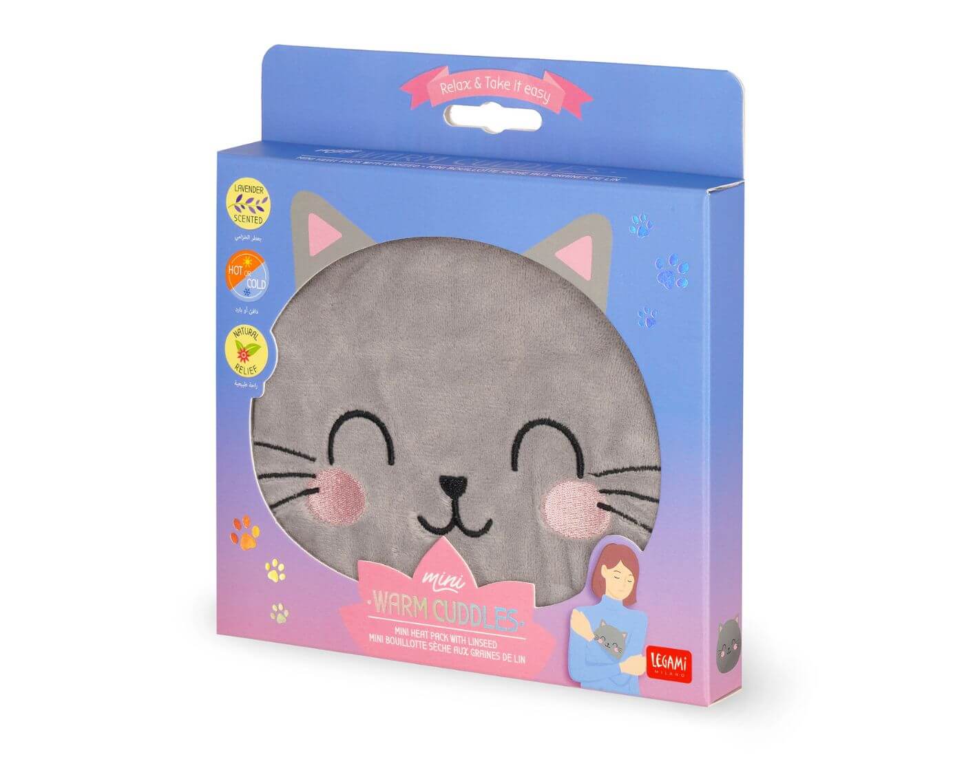 Mini-Thermokissen mit Leinsamen - Warm Cuddles - Kitty