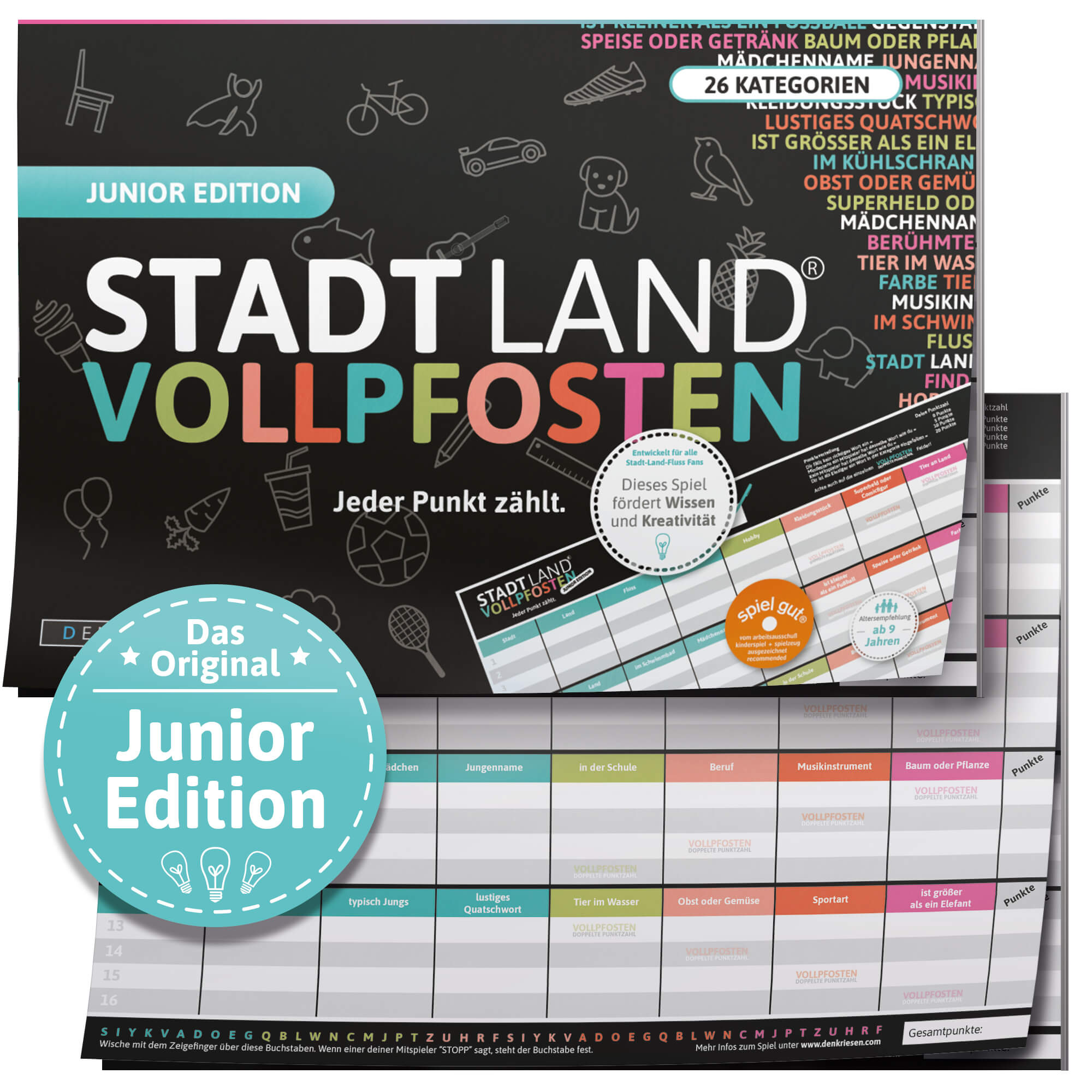 STADT LAND VOLLPFOSTEN® - JUNIOR EDITION - Für Kinder und Jugendliche