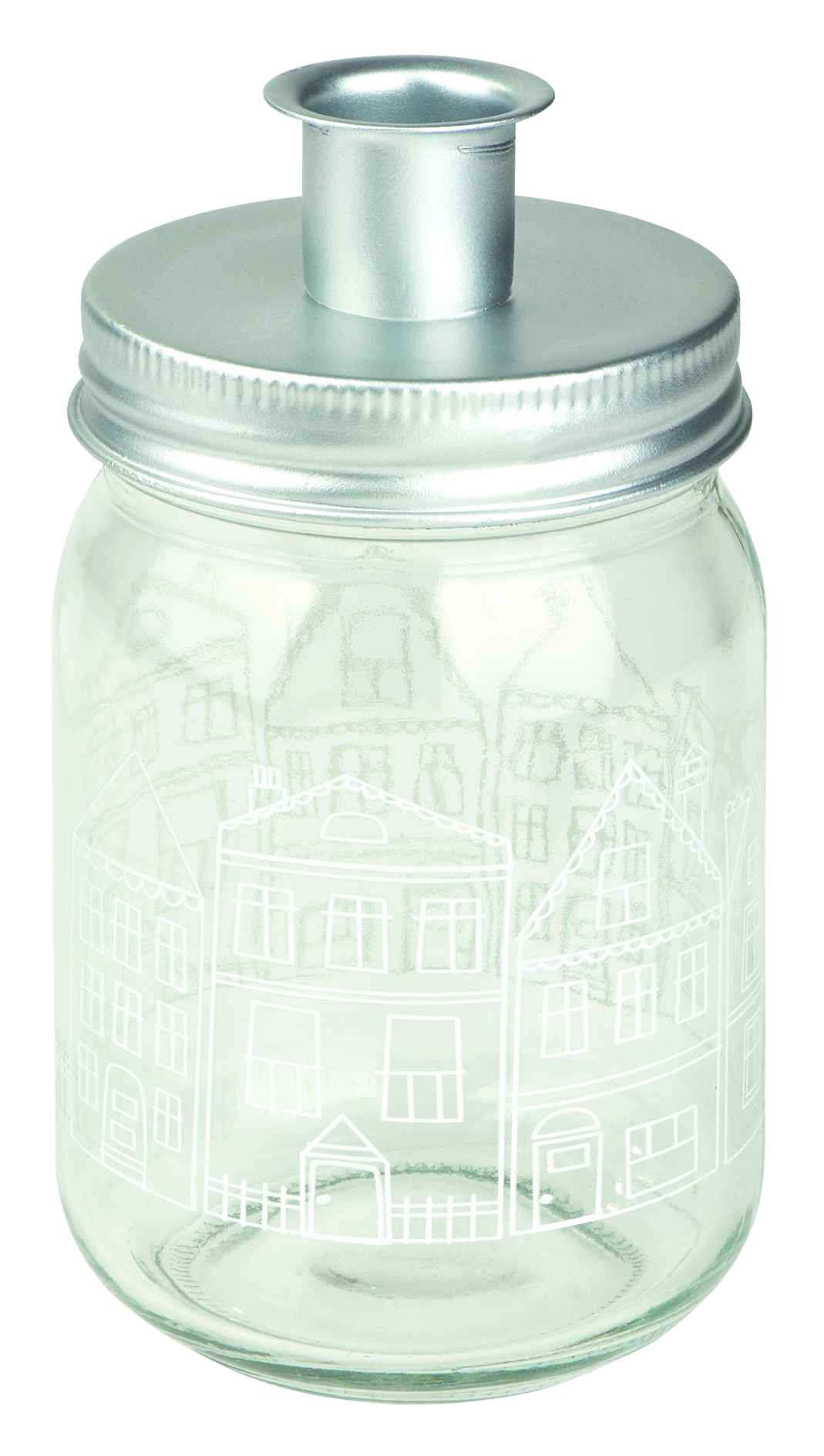 16712_silber Kerzenhalter Glas Winterwunder