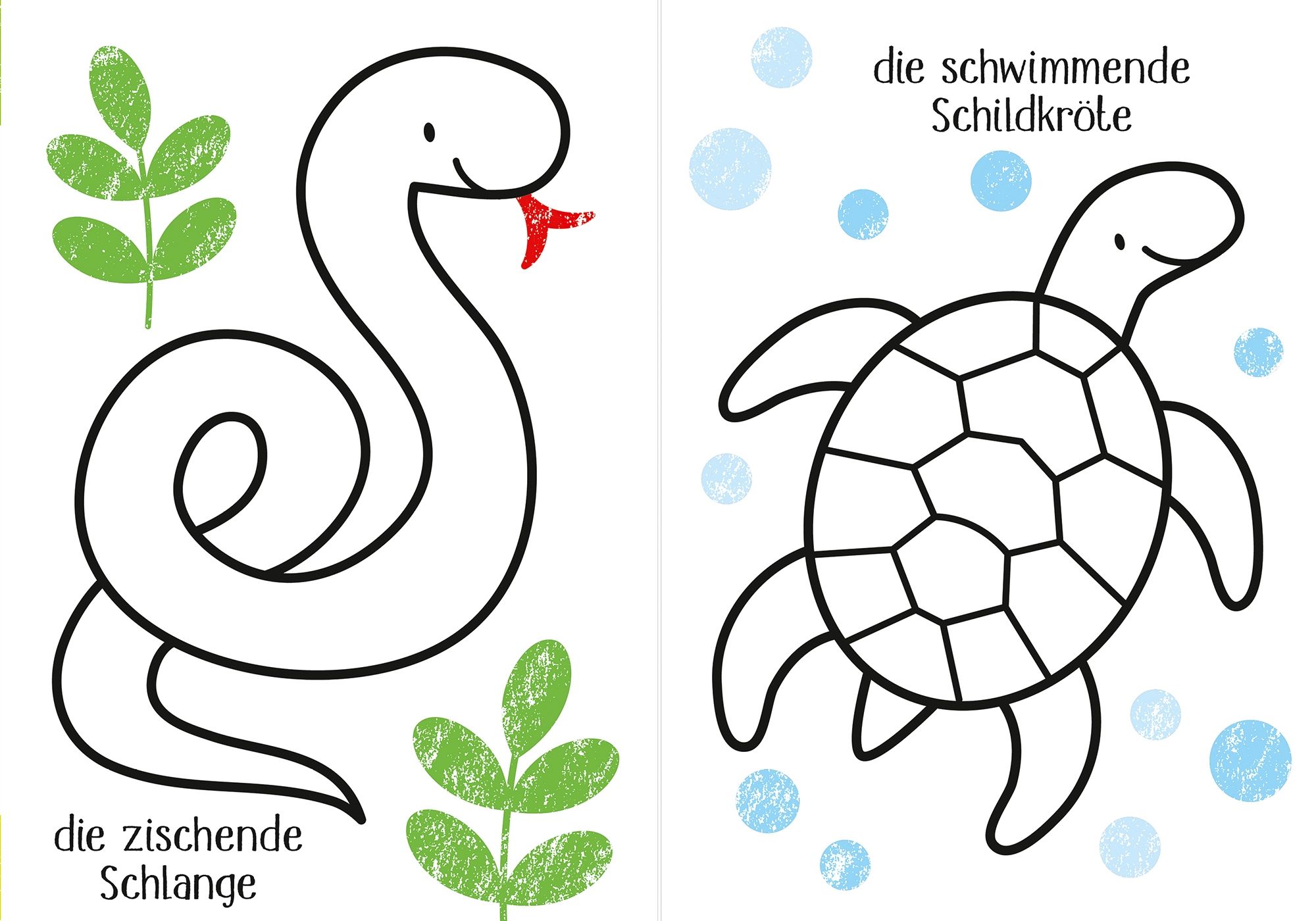 9781789413564_spread_image Kleine Kreativ-Werkstatt - Ganz einfach ausmalen: Tiere