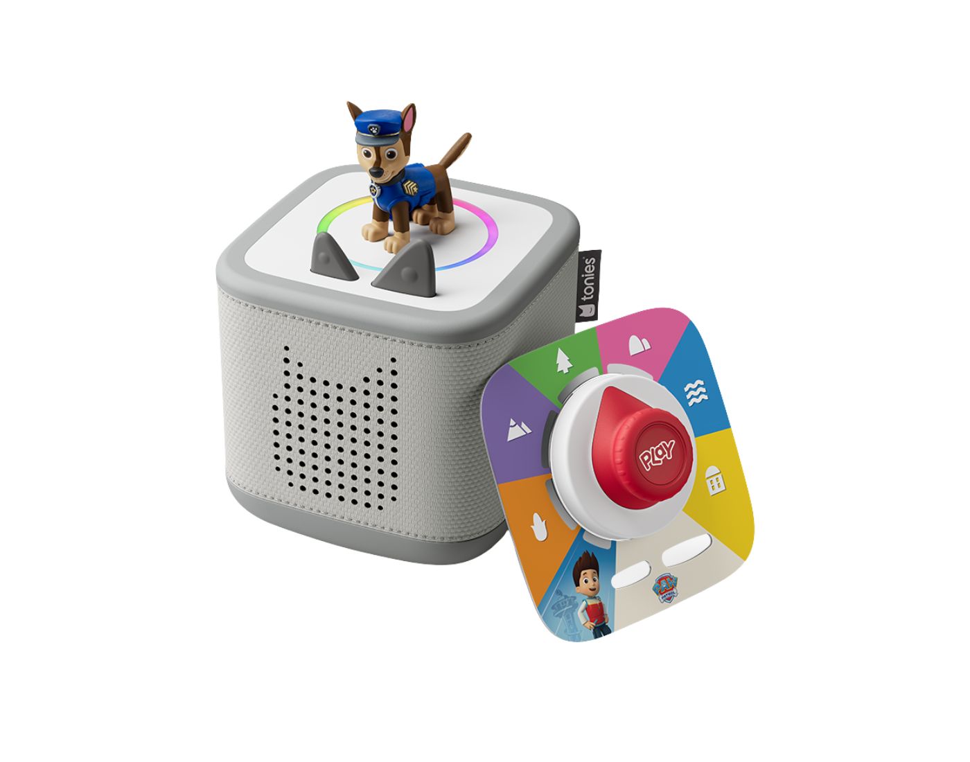 tonies® Toniebox 2 Starter Set Mondgrau mit Paw Patrol tonie® Chase und Play Set