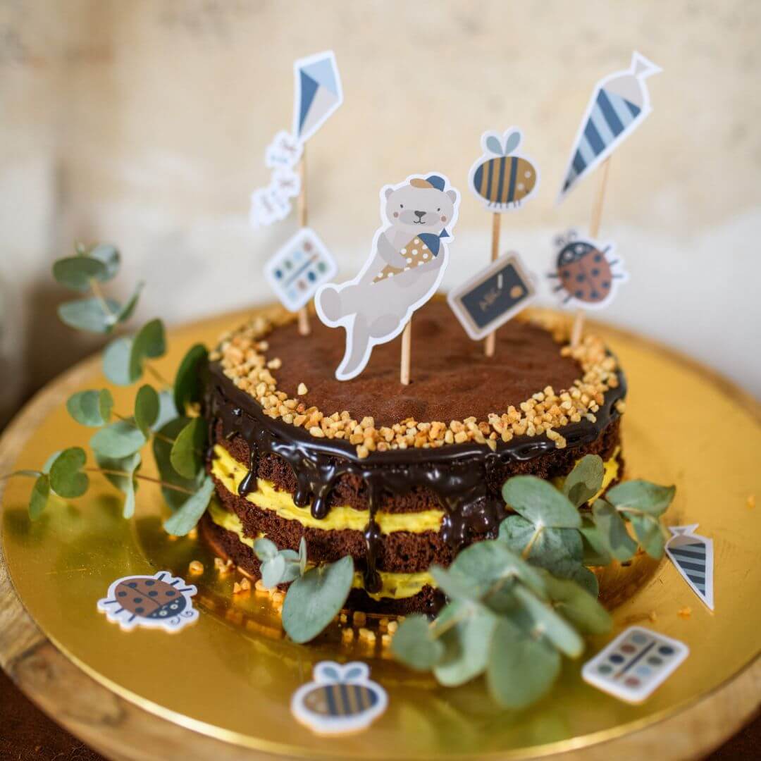 Cake Topper 'Nature Kids' – Schulkind