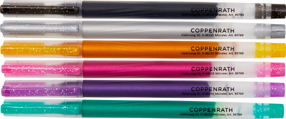 Glitzer-Gelstifte: 6 Farben - 100% selbst gemacht