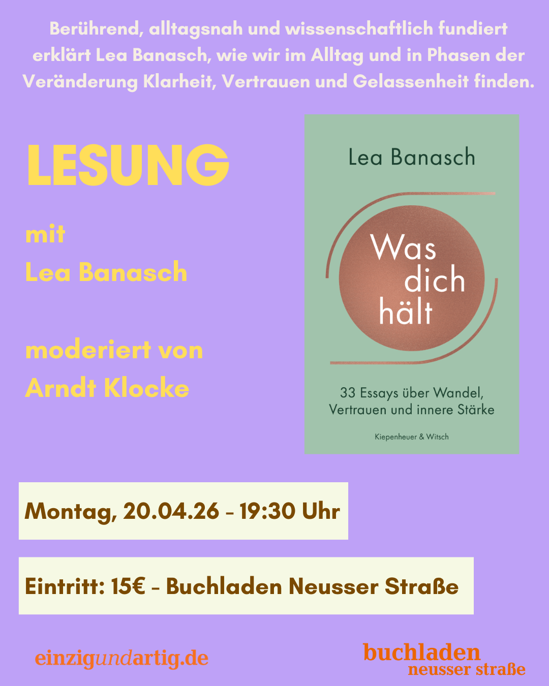 Eintritt Lesung mit Lea Banasch