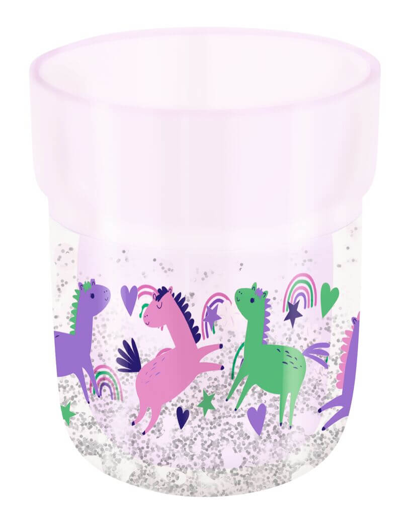 Trinkbecher Glitzerzauber - verschiedene Designs (einzeln)