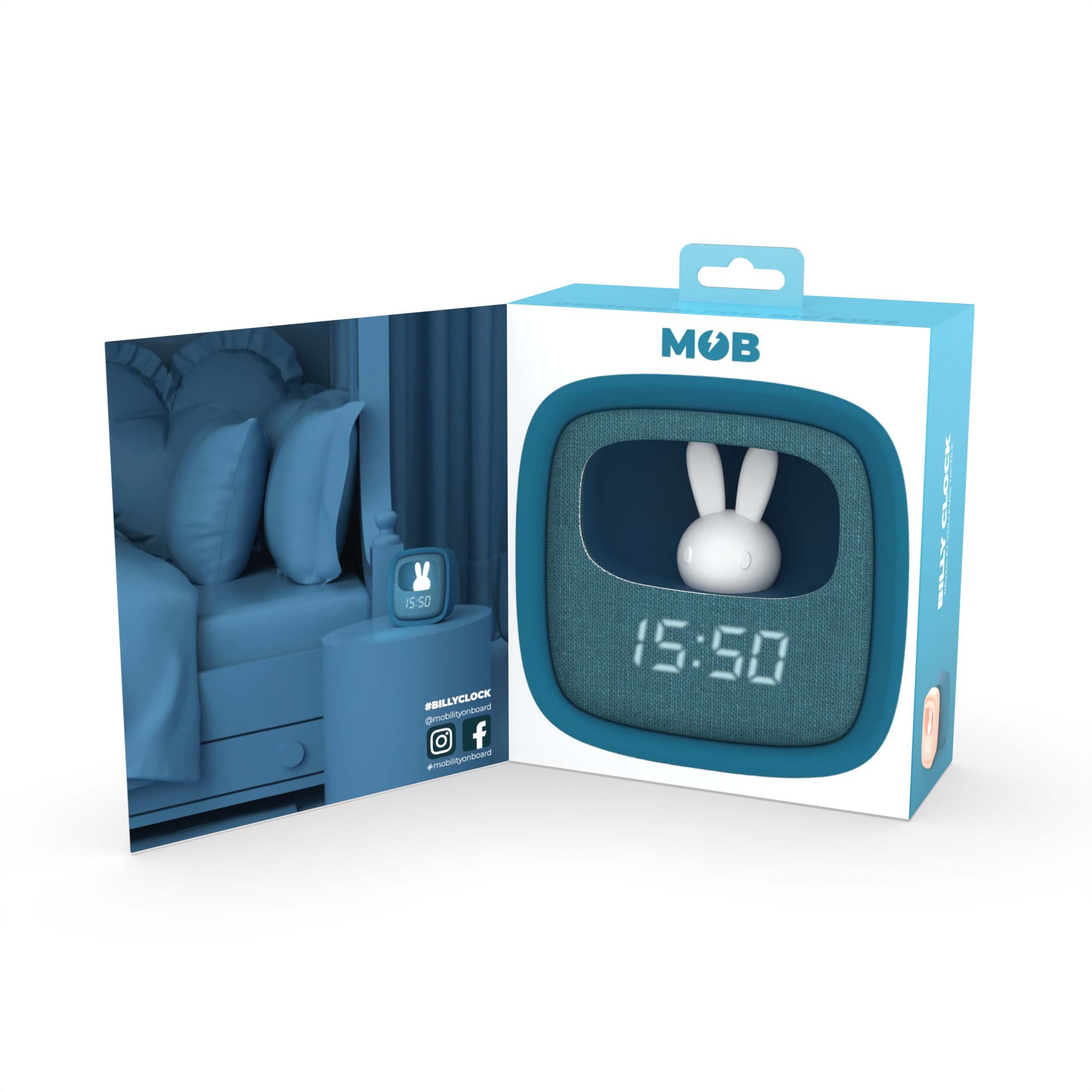 Pack-billy-clock-4106-1 Wecker Billy mit Nachtlicht - Dunkelblau