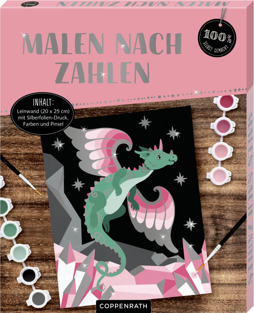 100% selbst gemacht: Malen nach Zahlen auf Leinwand - Drache