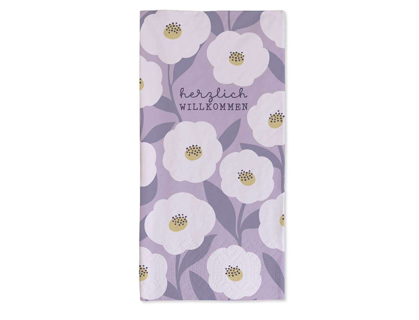 Serviette hochformat herzlich willkommen