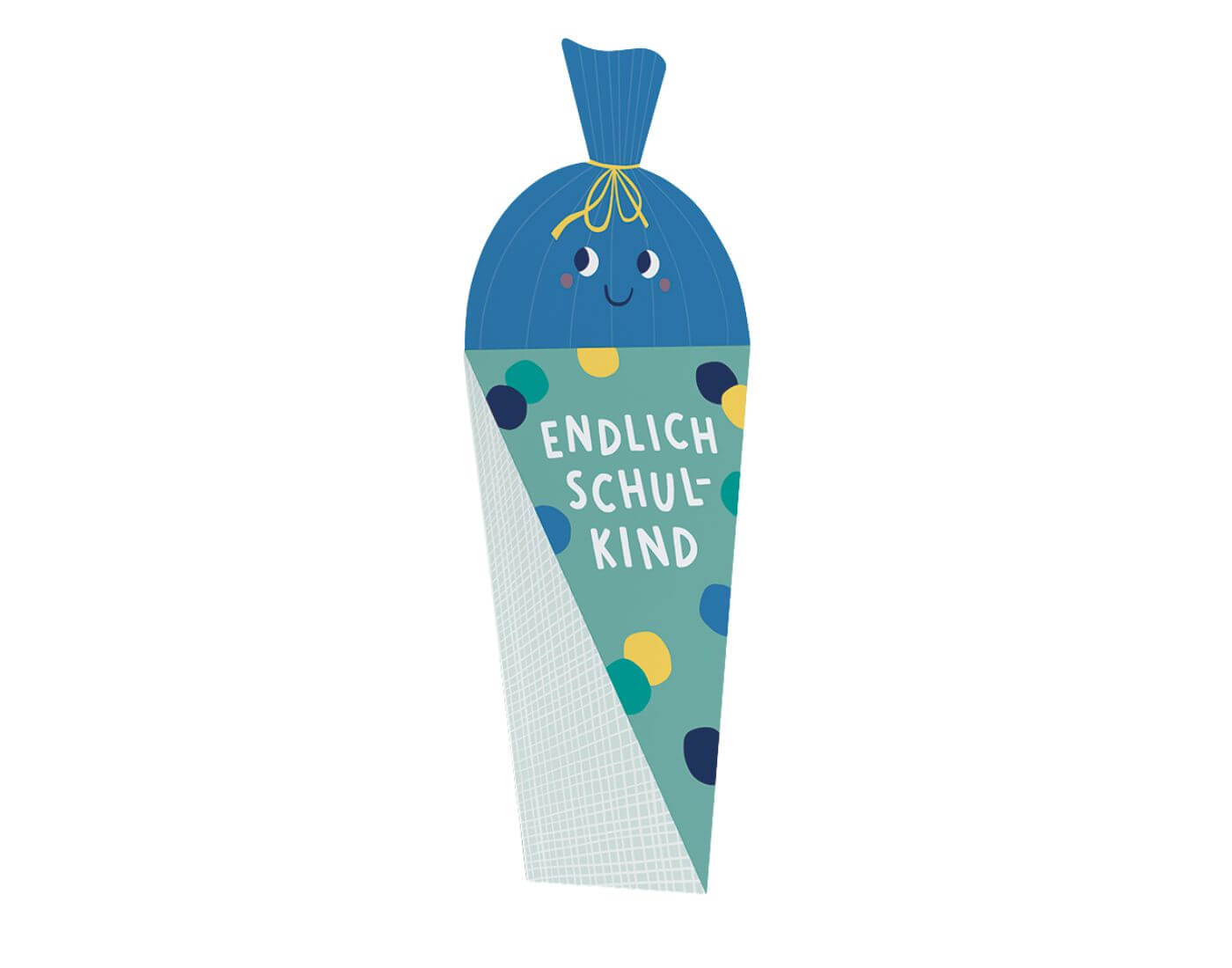 Maxi-Schultüte mit Marshmallows - Endlich Schulkind (blau)