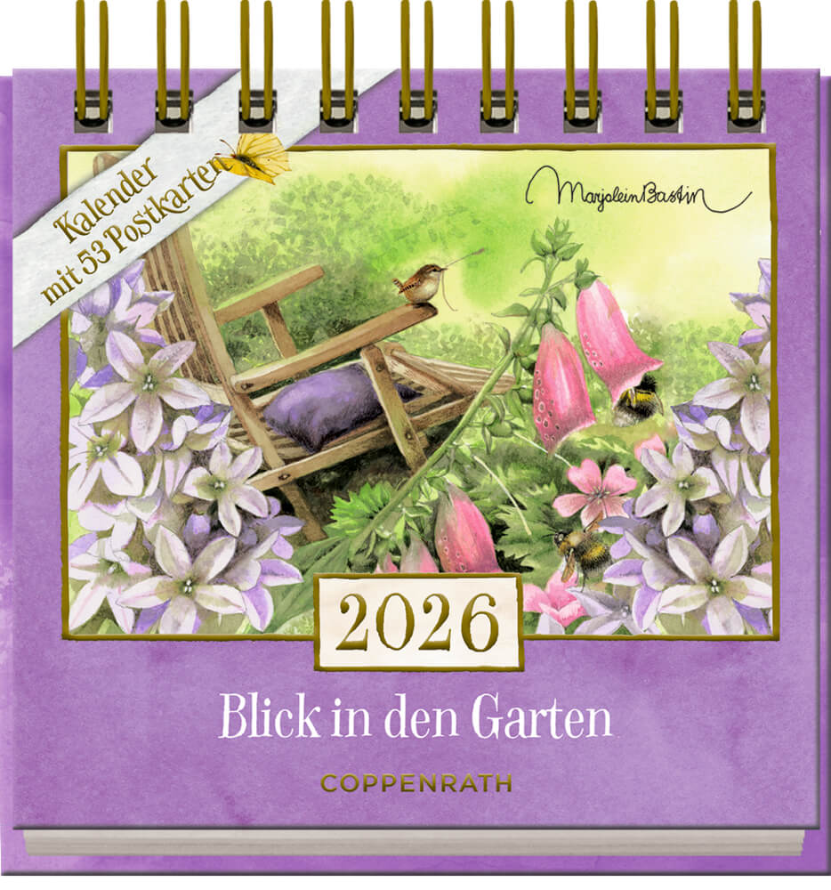 Postkartenkalender: Blick in den Garten 2026 - M.Bastin