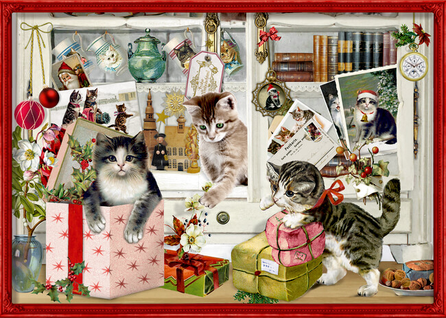 4050003947464-1 Katzen-Weihnacht, A4 Wand-Adventskalender (Behr)