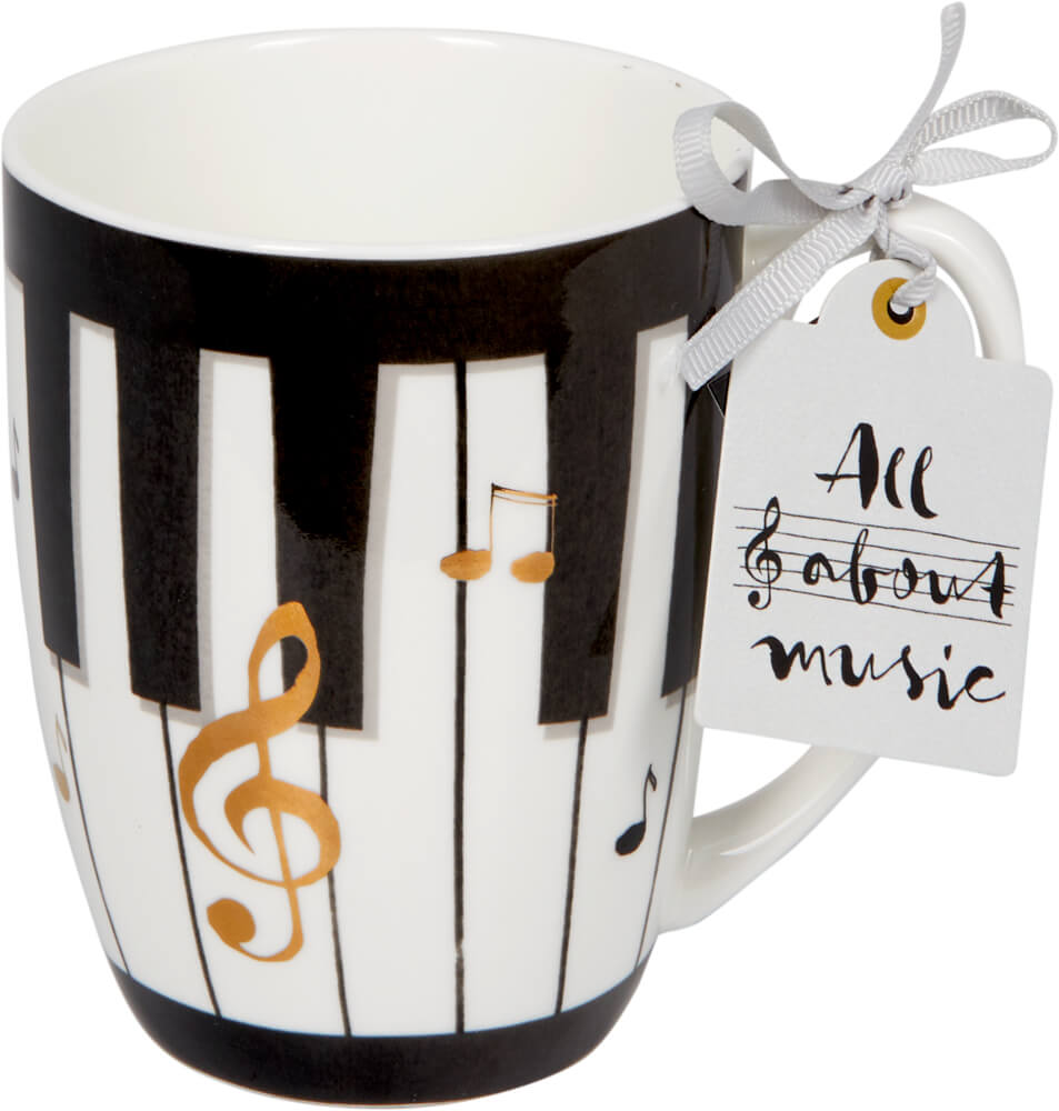 Porzellan-Tasse Klaviatur - All about music