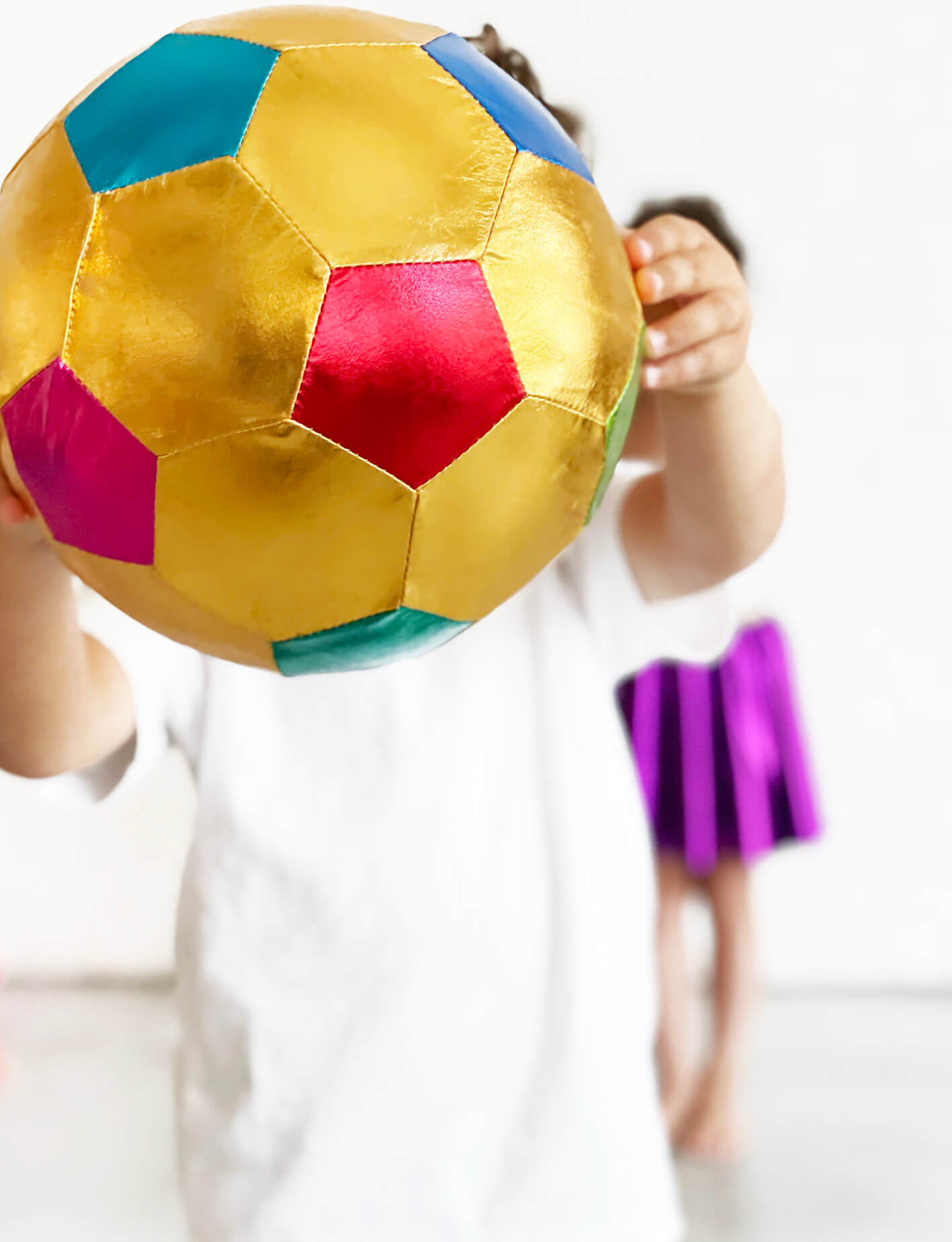 LIFESTYLE-BALLON-TISSU-SD-M006P-1 Ball Stofffußball 22 cm – Silber Blau Rot - aufblasbar