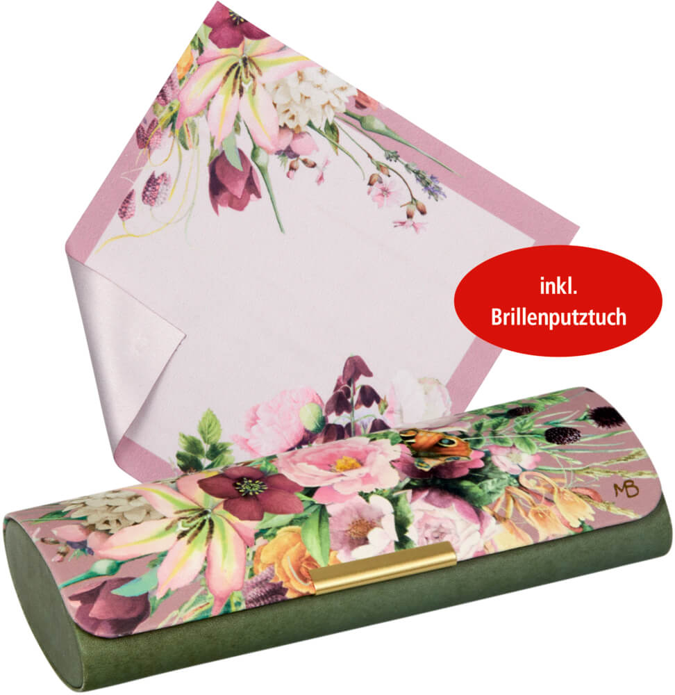Brillenetui mit Putztuch Blütenzauber - M. Bastin