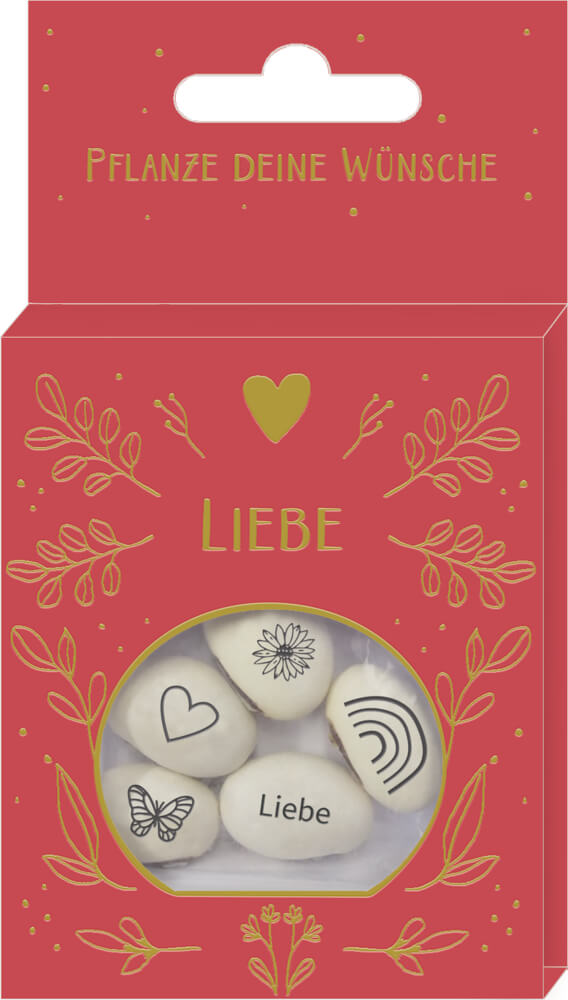 Geprägte Saatbohnen mit Botschaft: Liebe