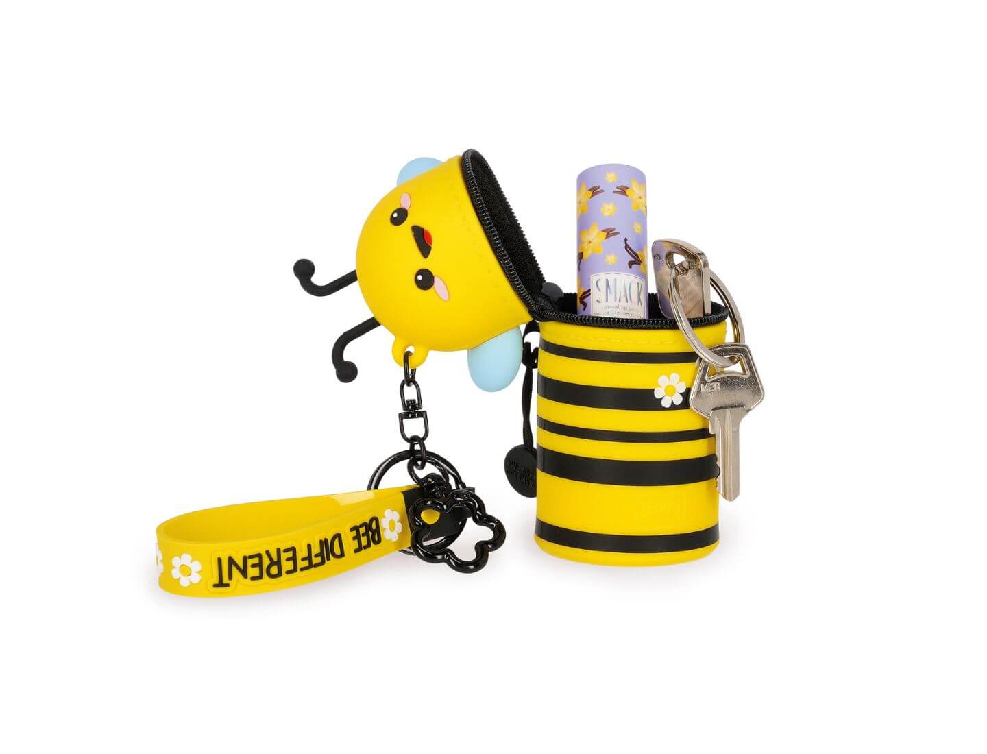 Münztasche mit Schlüsselanhänger Biene - Mini Kawaii