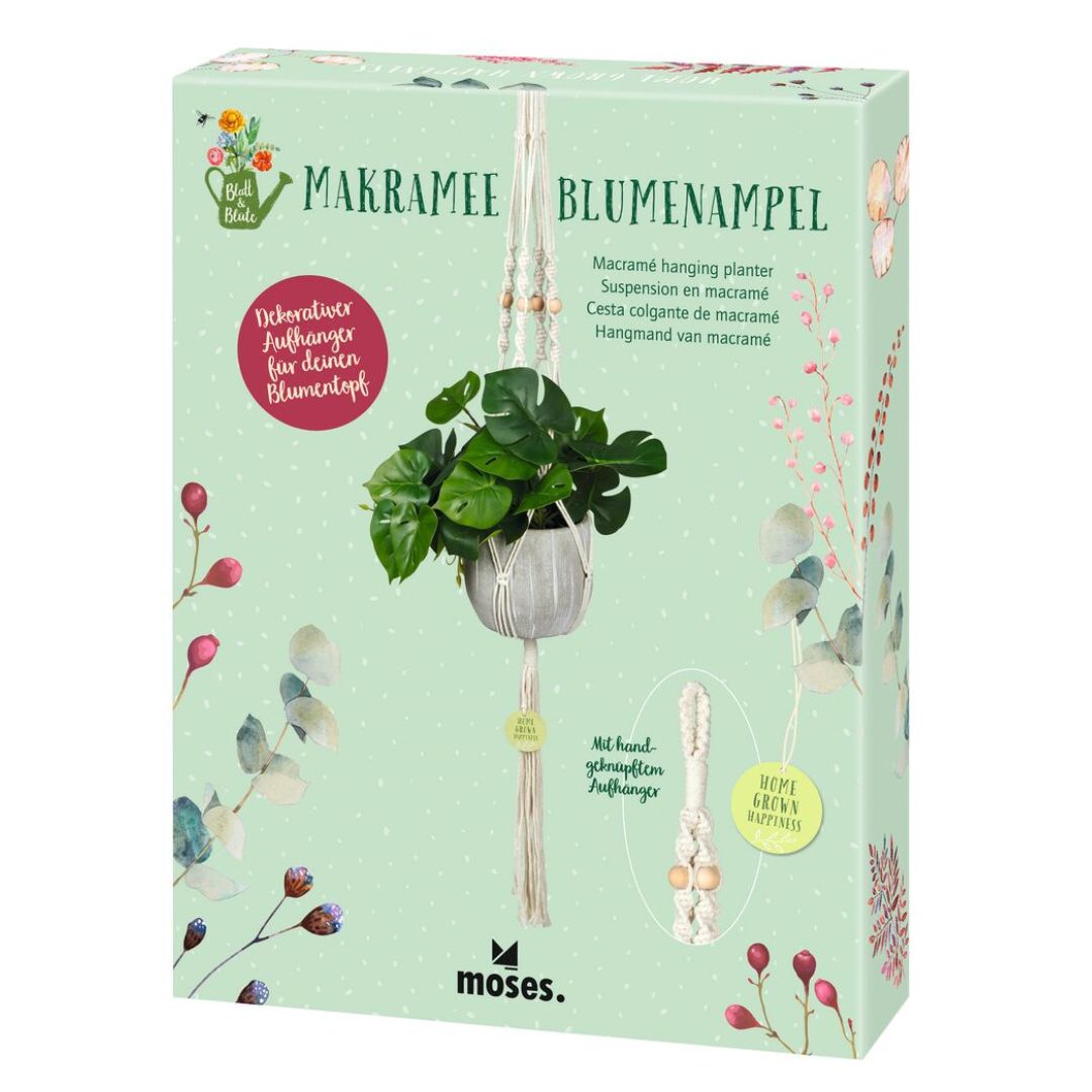 Makramee Blumenampel Blatt&Blüte