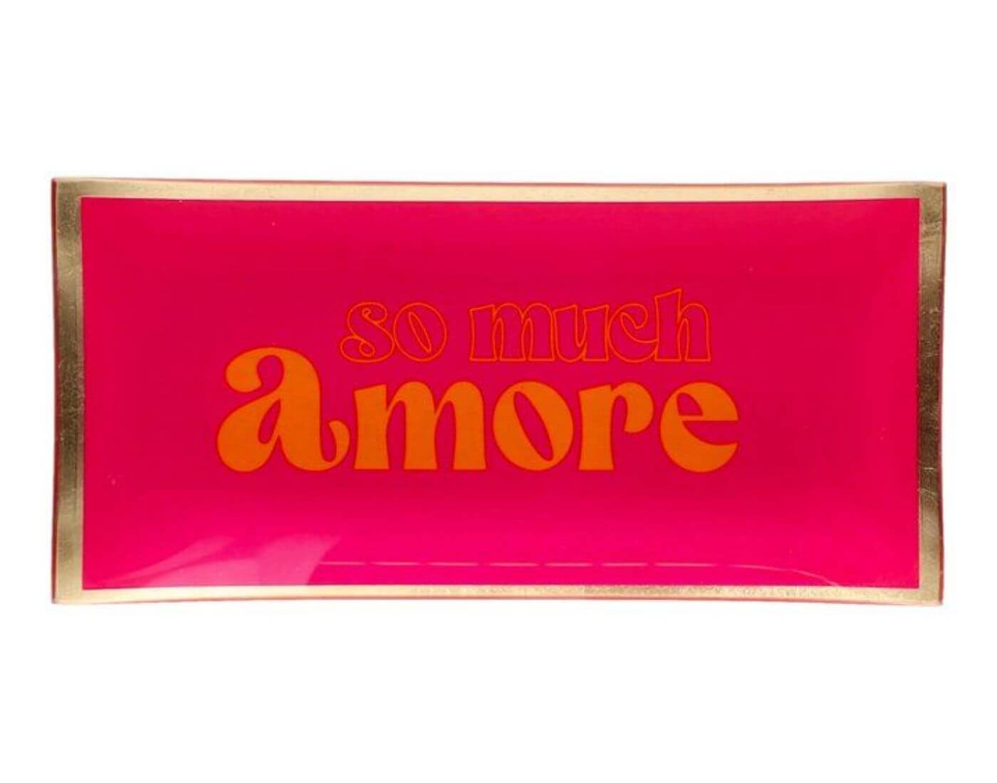 Love Plates, Glasteller L , Motiv: So much amore, neon pink