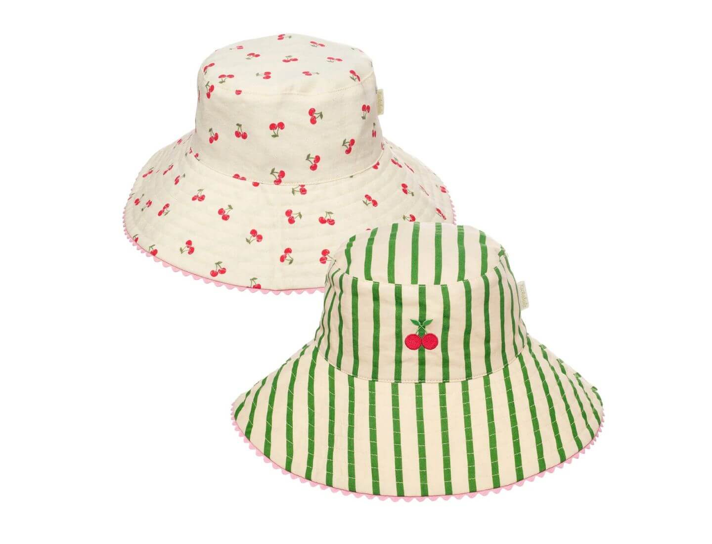 Wendbarer Sonnenhut mit Streifenmuster „Cherry Kiss“