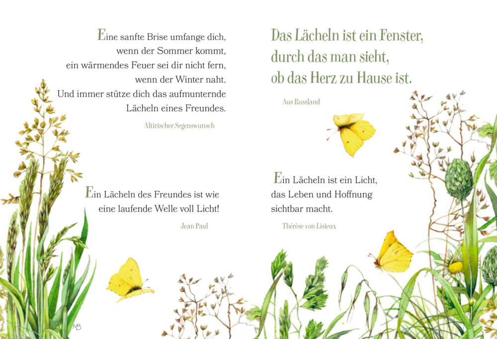 Schöne Grüße: Lächle und das Leben lächelt zurück (M. Bastin)