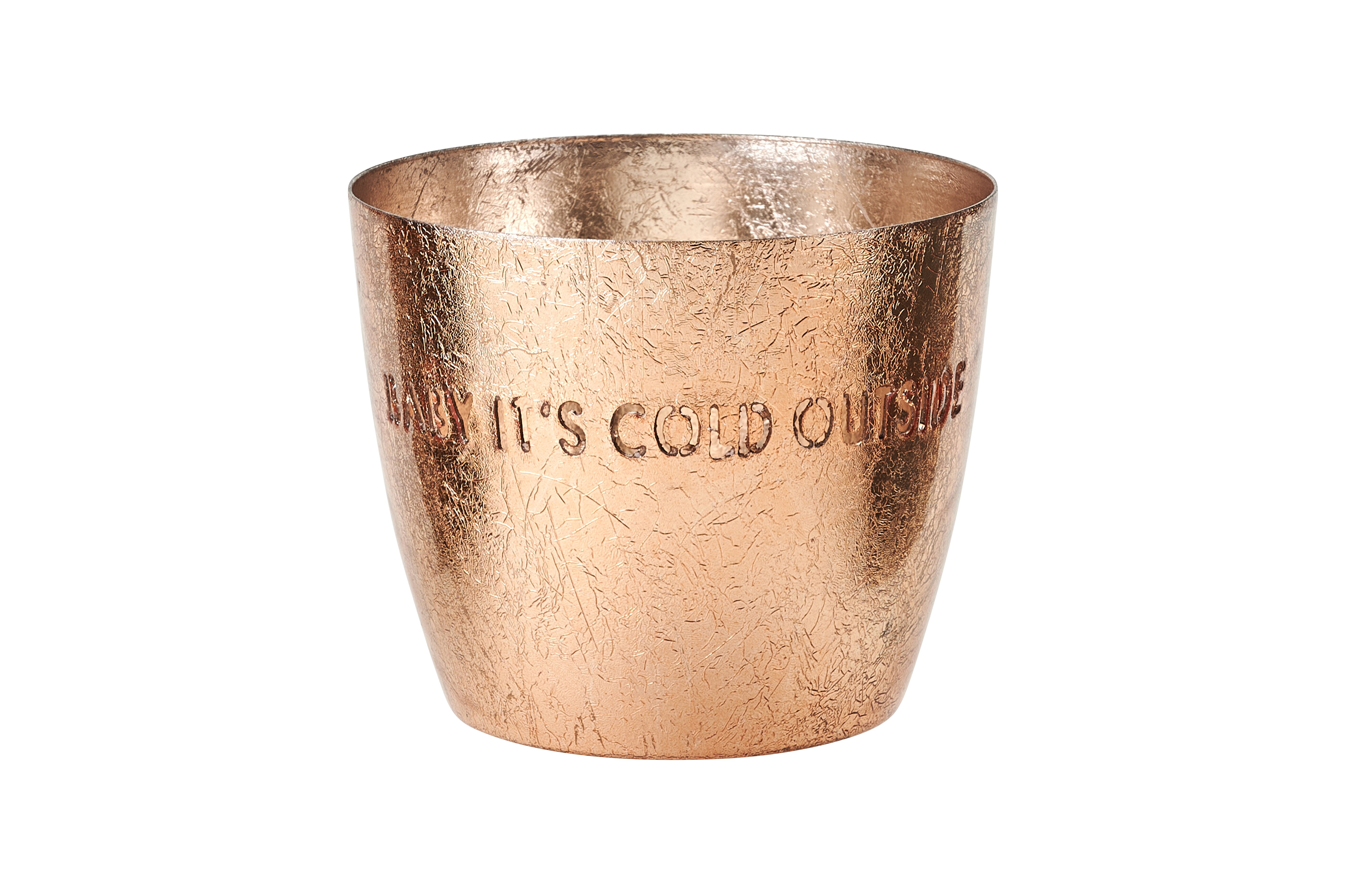 Madras, Windlicht, M, Baby it ́s cold outside, gold