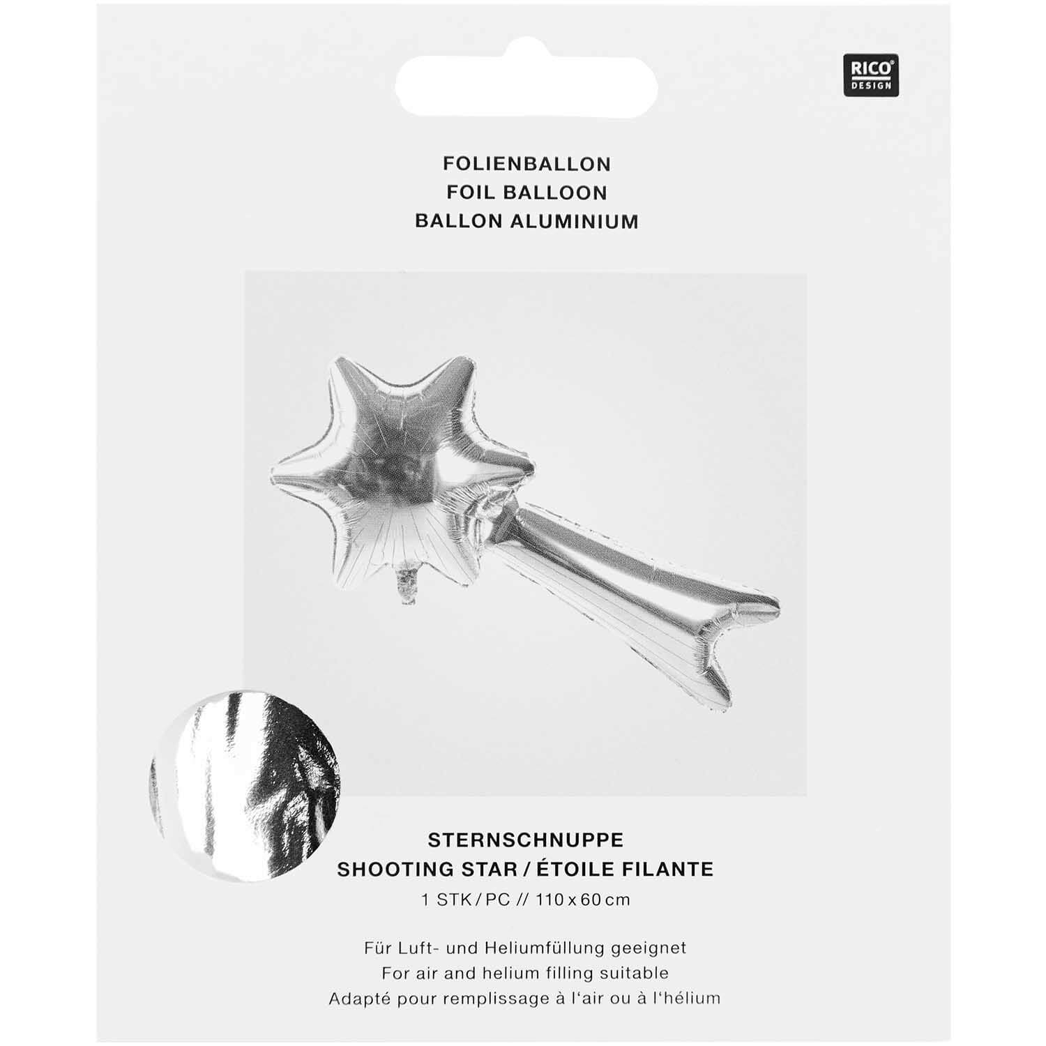 400460_2-1 Folienballon Sternschnuppe, silber