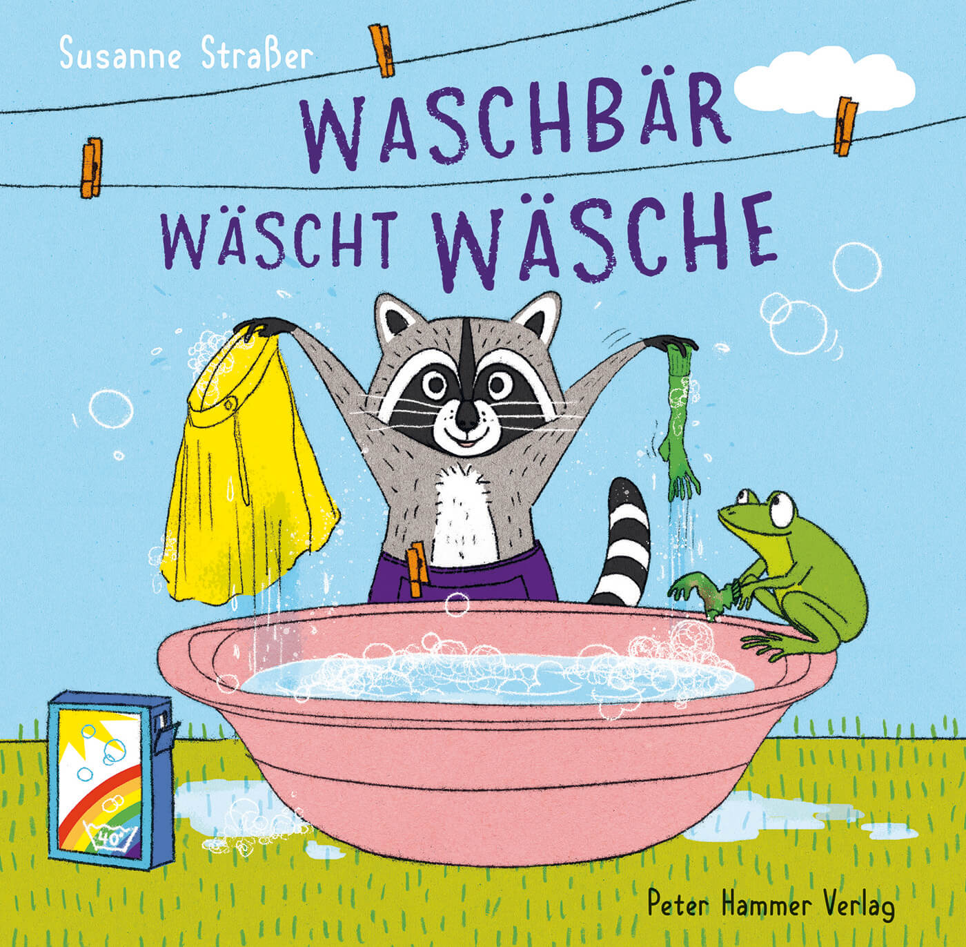 Susanne Straßer: Waschbär wäscht Wäsche