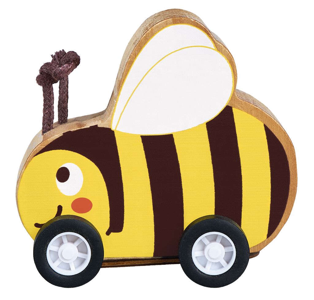 16136_Biene Krabbelkäfer Flinkes Rückziehtier aus Holz (versch. Motive)