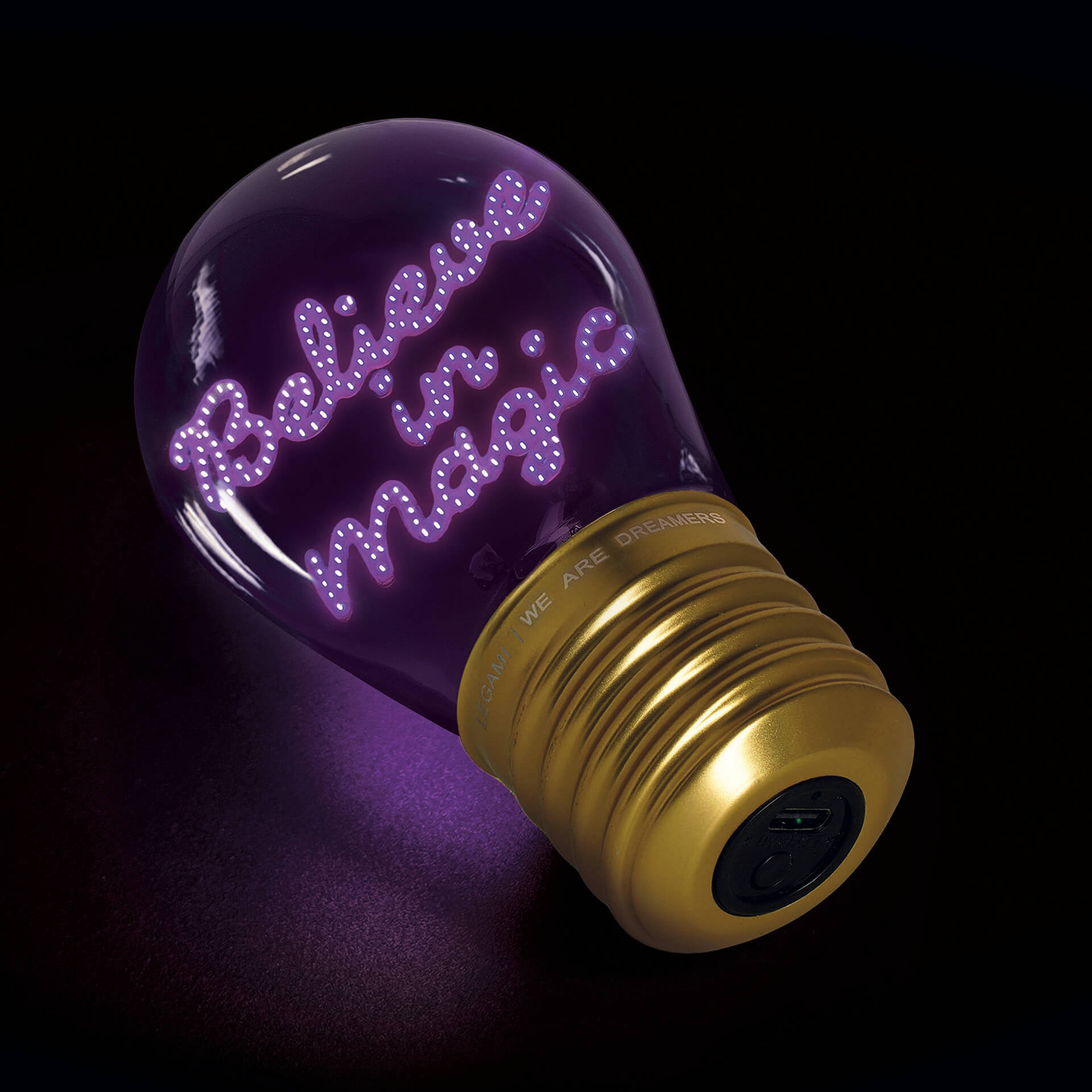 Tischlampe in Glühbirnenform - Believe in Magic
