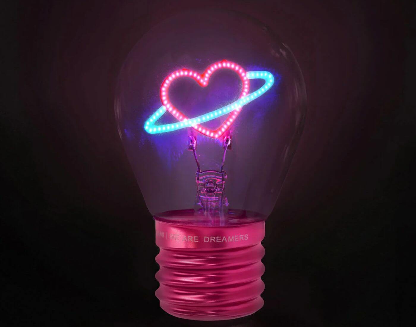 Tischlampe in Glühbirnenform - Planet Heart