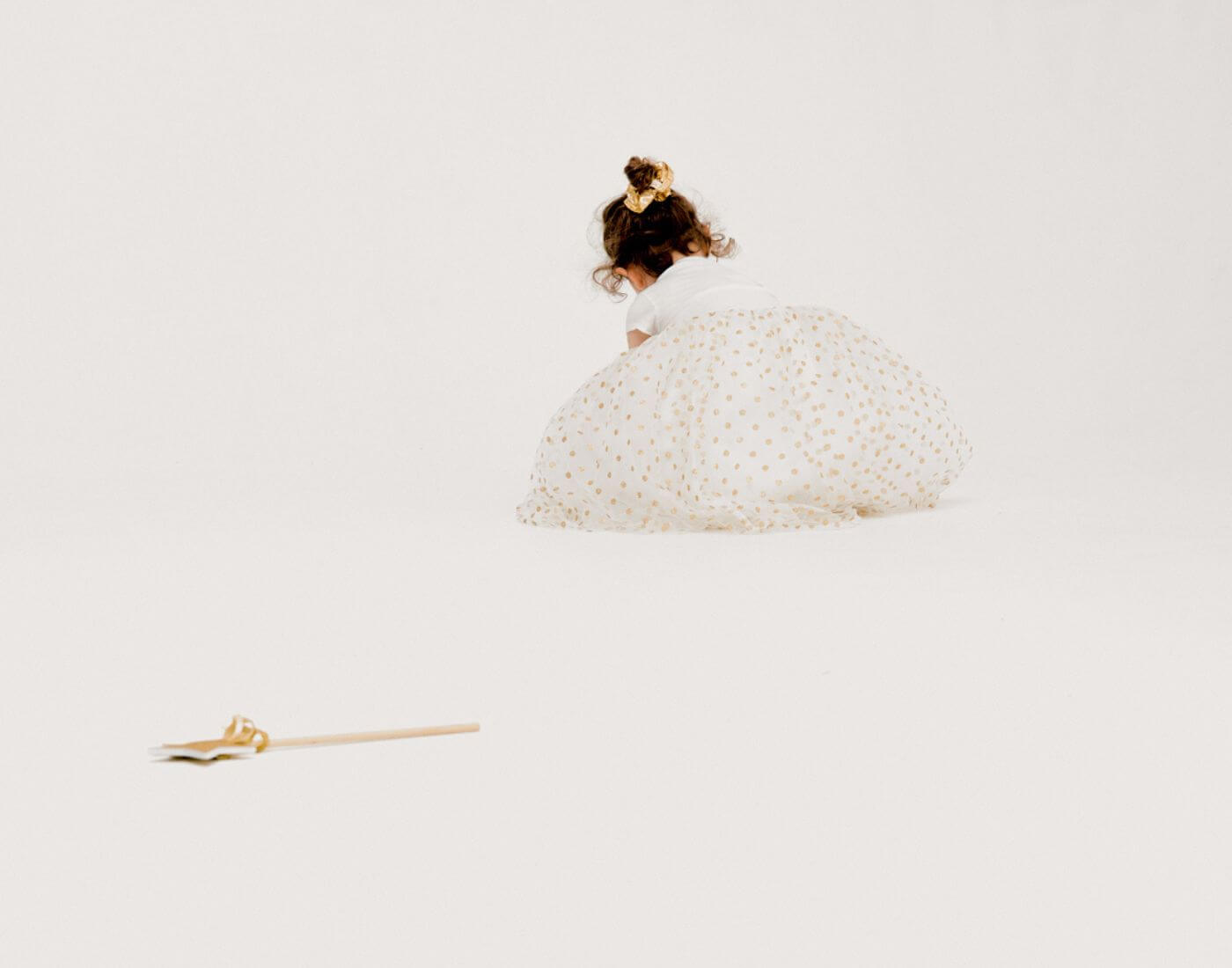 Langer Rock / Tutu - goldene Punkte