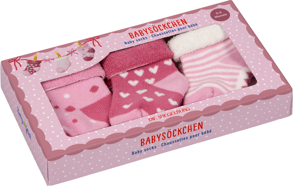 Babysöckchen, rosa - BabyGlück (3 Paar), one size