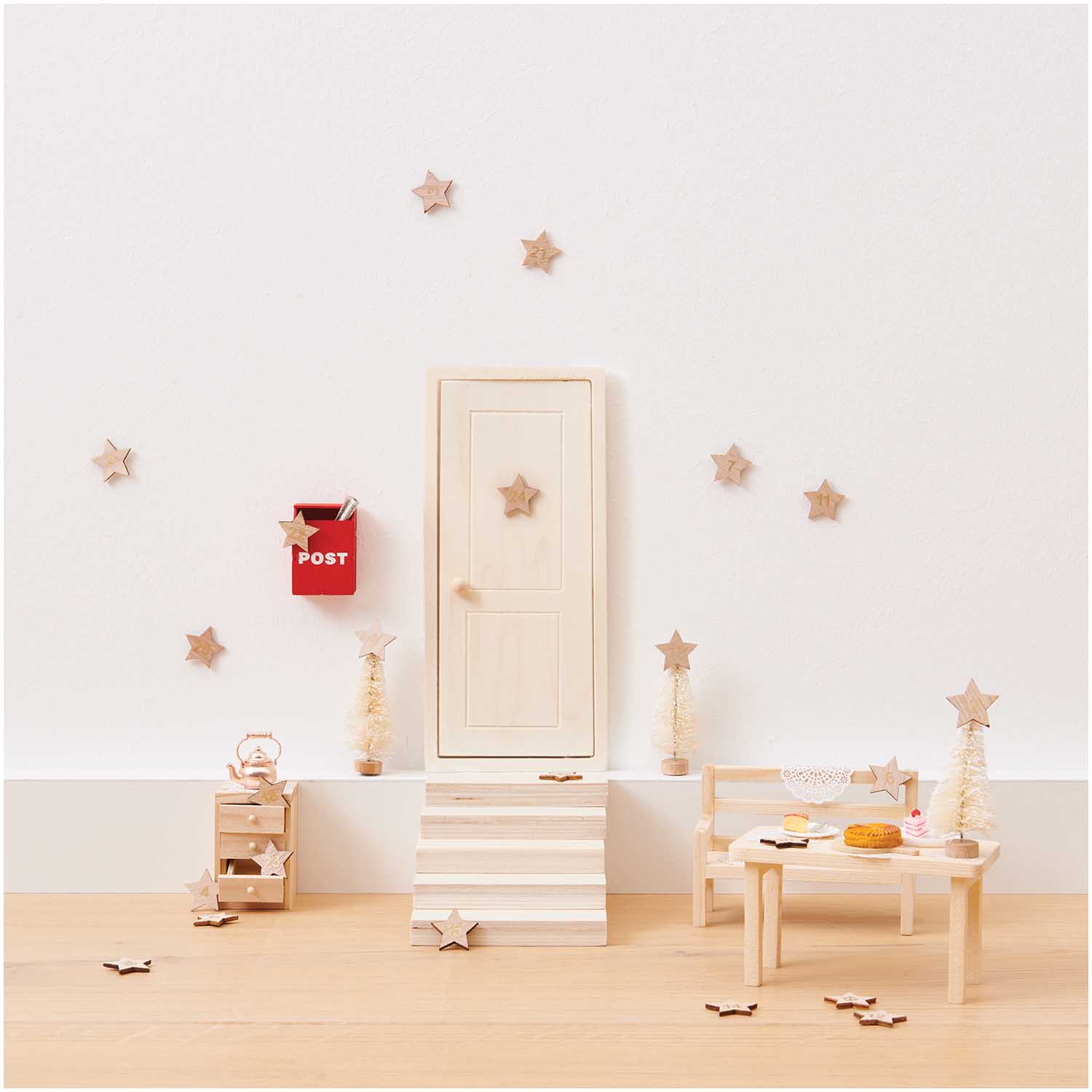 500347_AW_4 Miniatur Treppe 10x7x12,9cm 5teilig - Wichtel- und Puppenhaus