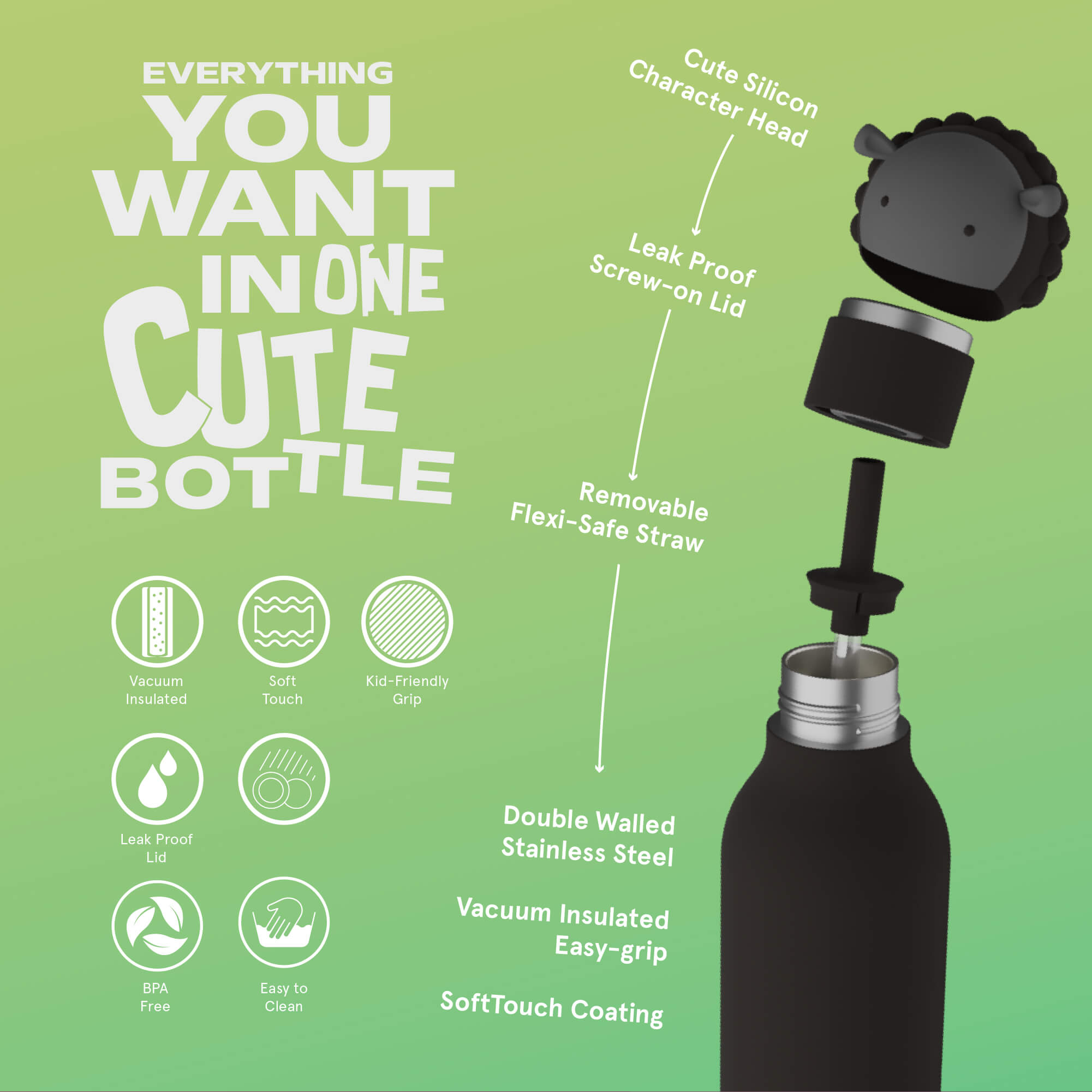 Bestie Trinkflasche Schwarzes Schaf