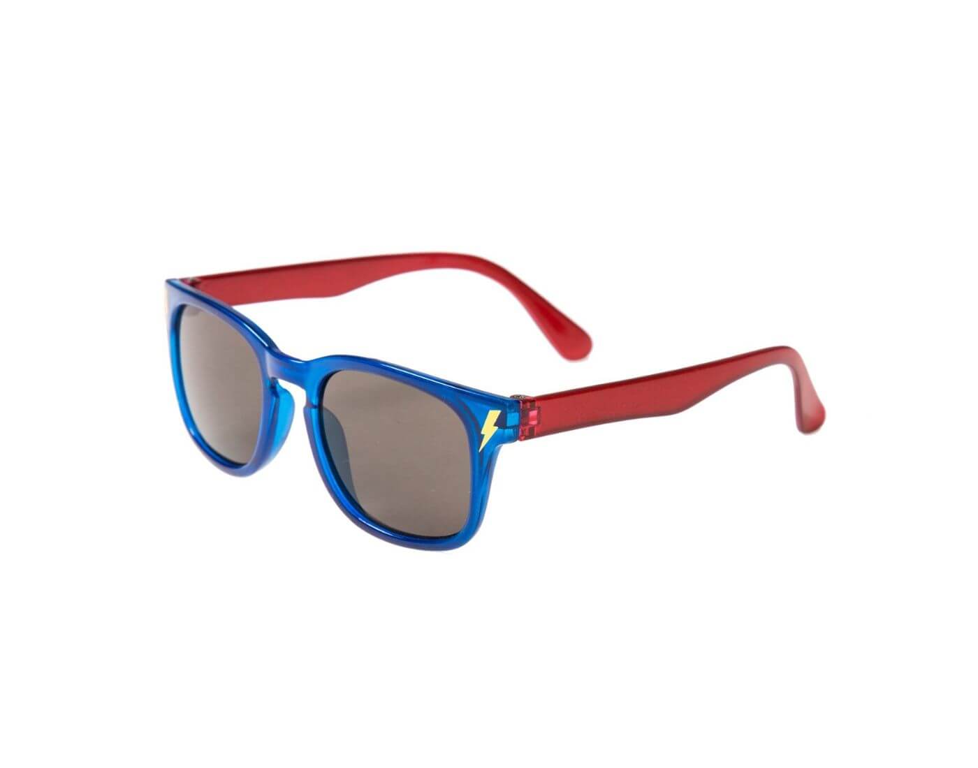 Blaue Sonnenbrille mit Blitz