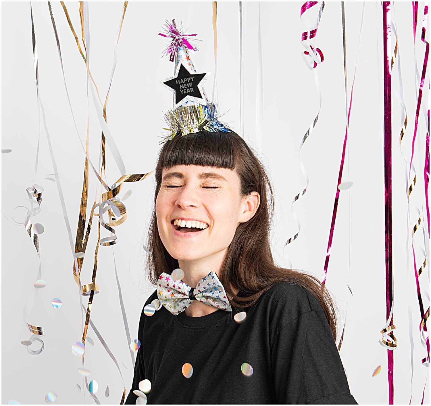 Haarreif und Fliege Happy New Year