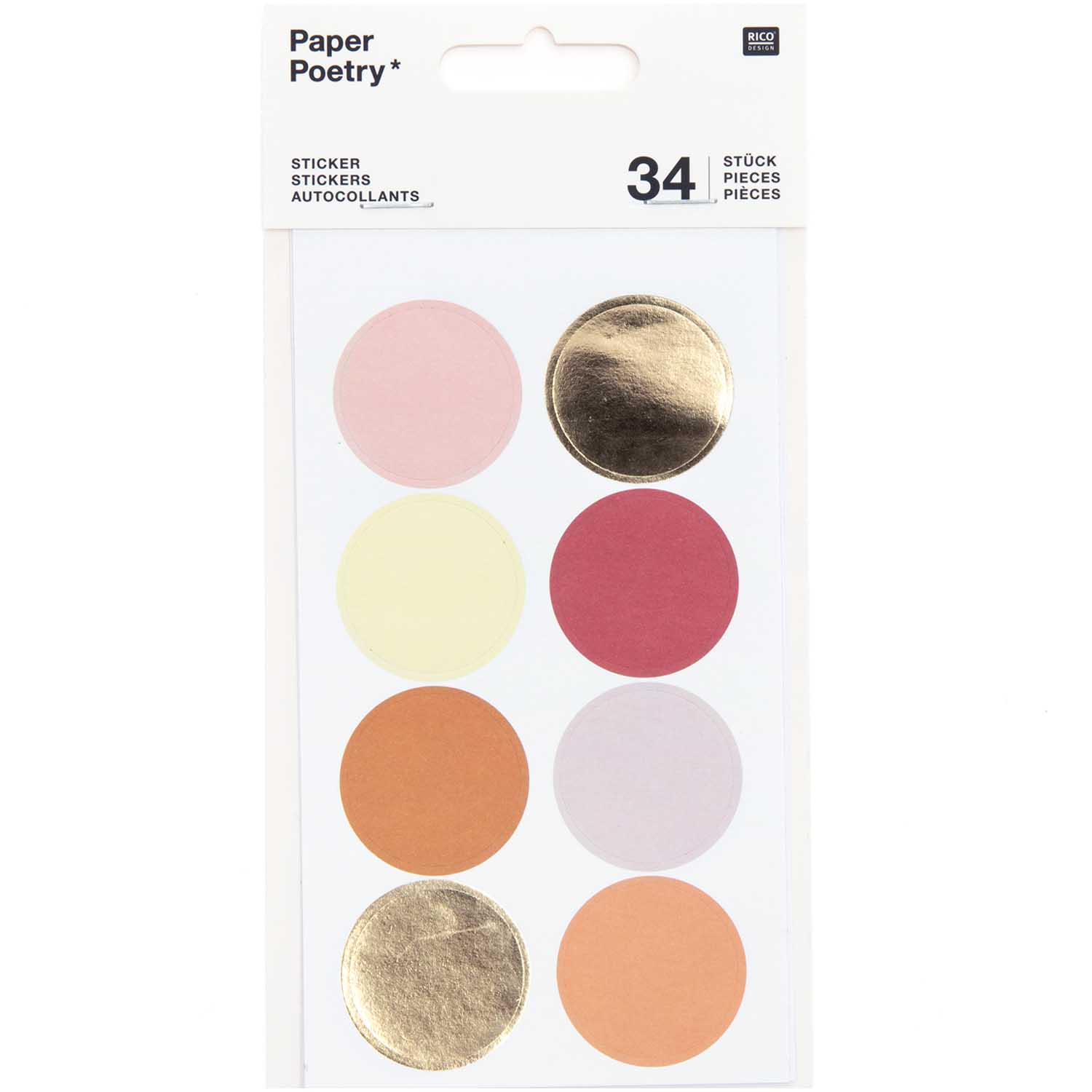 99001-53-25_1 STICKER PUNKTE & STREIFEN ORANGE PAPER POETRY