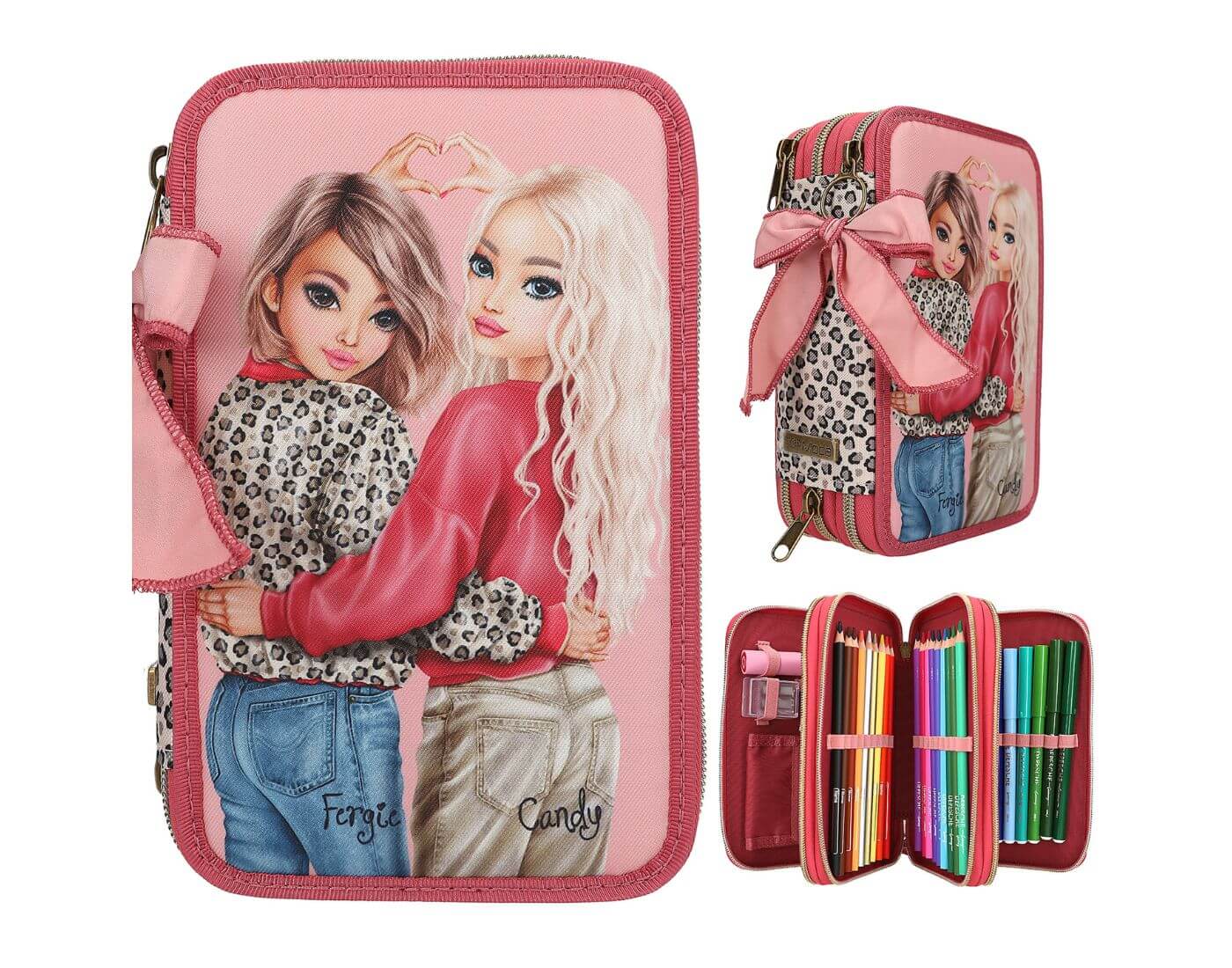 TOPModel 3 Fach Federtasche LEOHEART