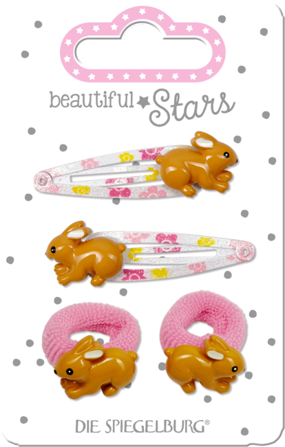 Haarclip + Haargummi Hase beautiful Stars