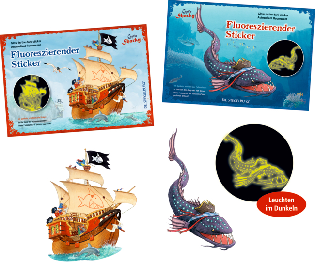 4029753161147 Leuchtsticker Capt'n Sharky (einzeln)