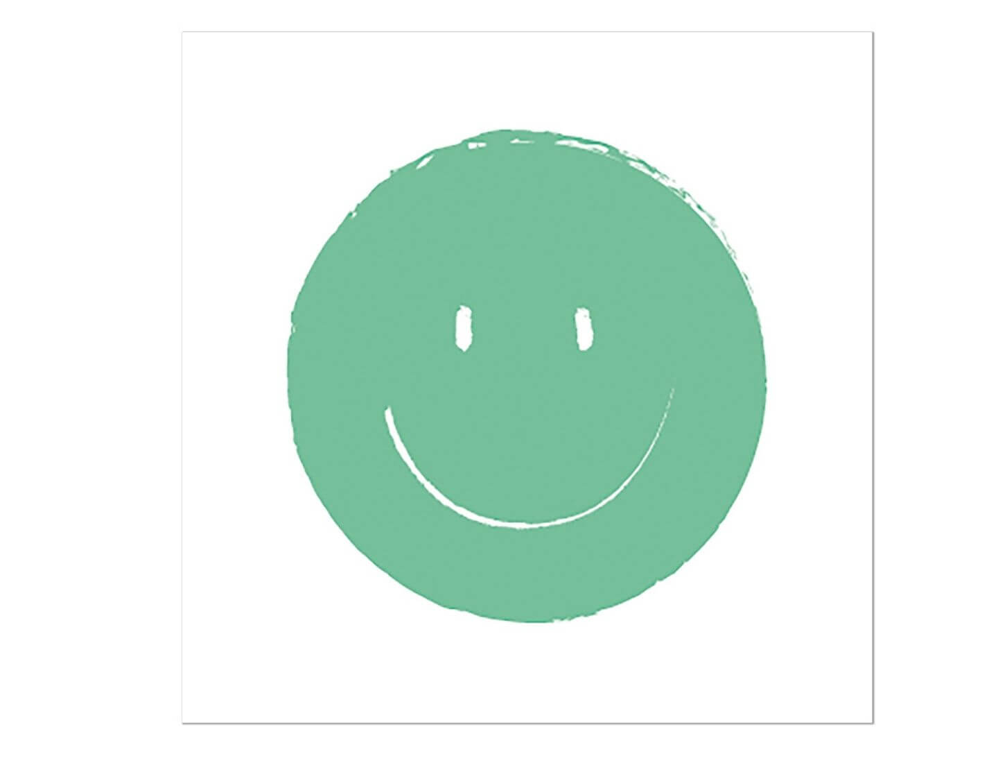 Cocktailserviette Happy Face Grün