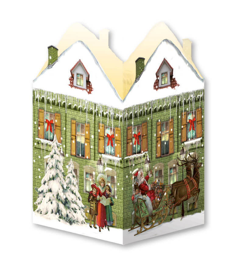 71022_2-1 Nostalgisches Weihnachtshaus - Windlicht-Mini-Adventskalender (Behr) (einzeln)