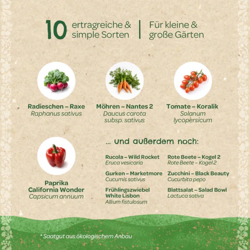 Saatgut-Set Gartengemüse (BIO)