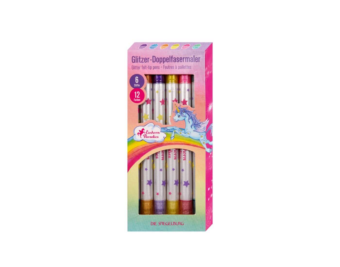 Glitzer-Doppelfasermaler - Einhorn-Paradies