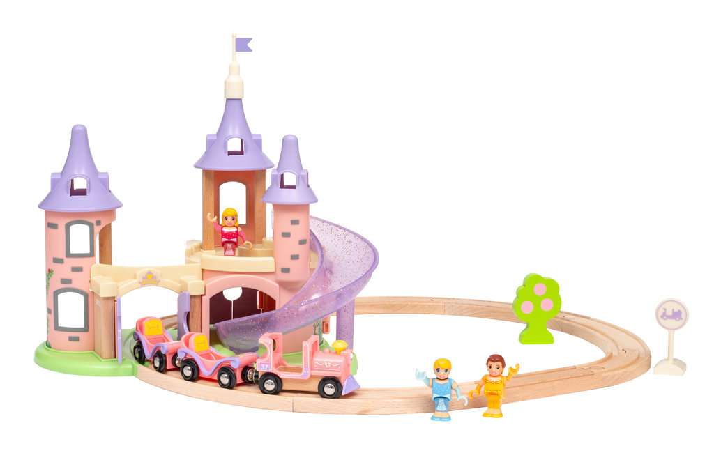 BRIO Disney Princess 33312 Traumschloss Eisenbahn-Set - Märchenhafte Ergänzung für die BRIO Holzeise