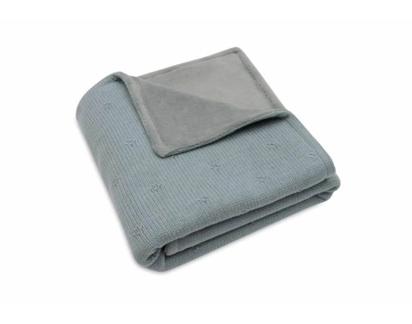 Decke Wiege 75x100cm Cosy Knit - Sea Green/Velvet