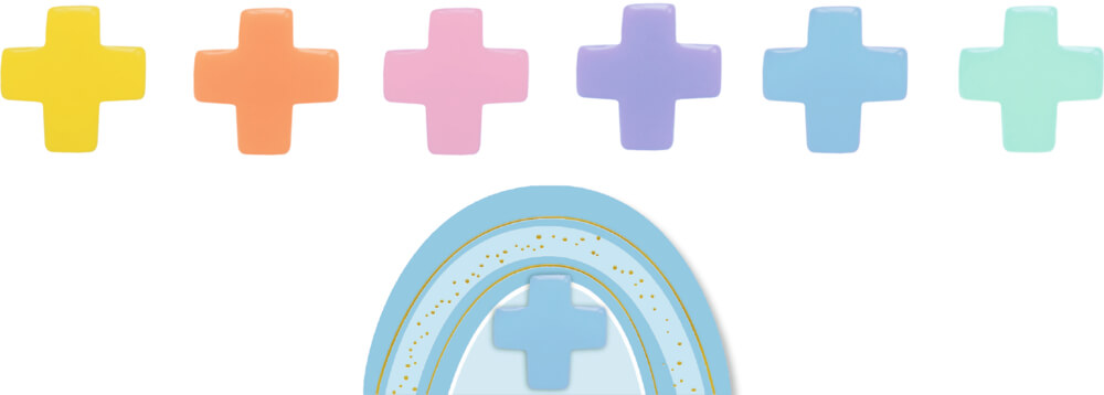 Bunte Regenbogen-Kunstharzkreuze (einzeln)