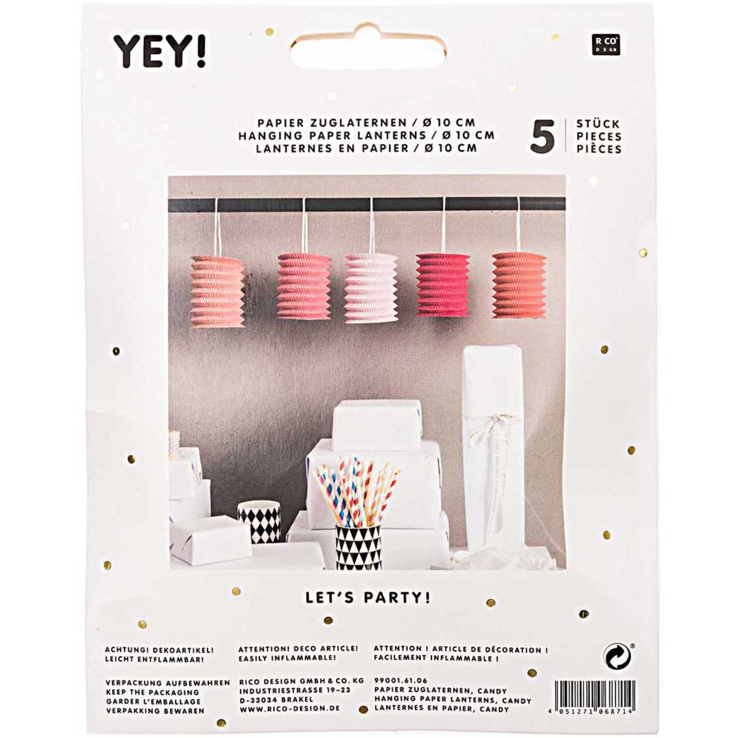 Zuglaternen CANDY (5 Stück) - YEY! LET'S PARTY